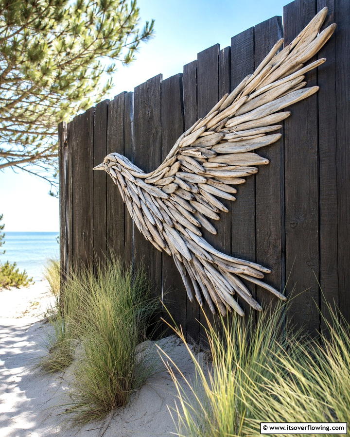 Driftwood Fence Art - 25 Fence Art Ideas to Add Personality to Your Yard