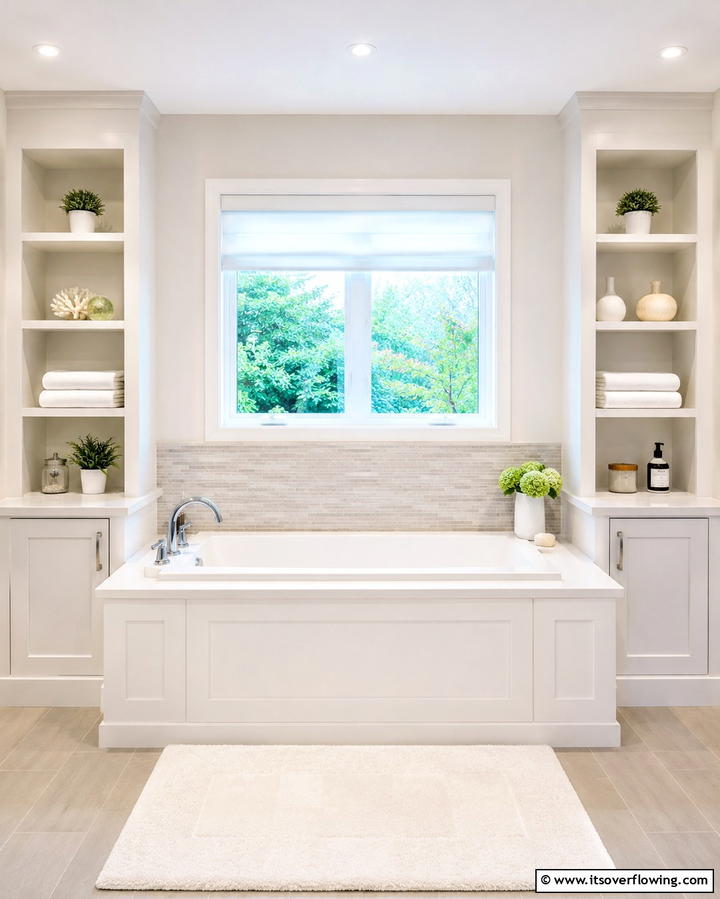 Drop In Tub with Built In Storage - 25 Elegant Drop-in Tub Ideas for a Spa-Like Bathroom