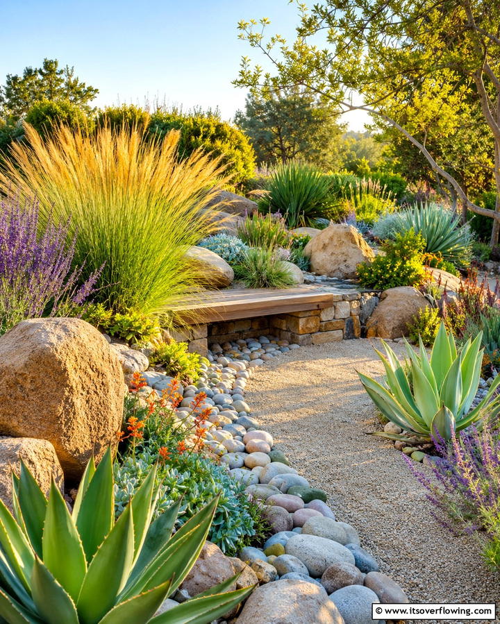 Drought Resistant Rock Garden - 30 Patio Garden Ideas for Lush Small-Space Greenery
