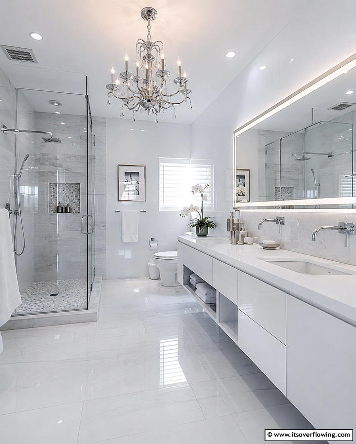 Drum Crystal Chandeliers for Subtle Glamour - 25 Bathroom Chandelier Ideas for a Luxurious Touch
