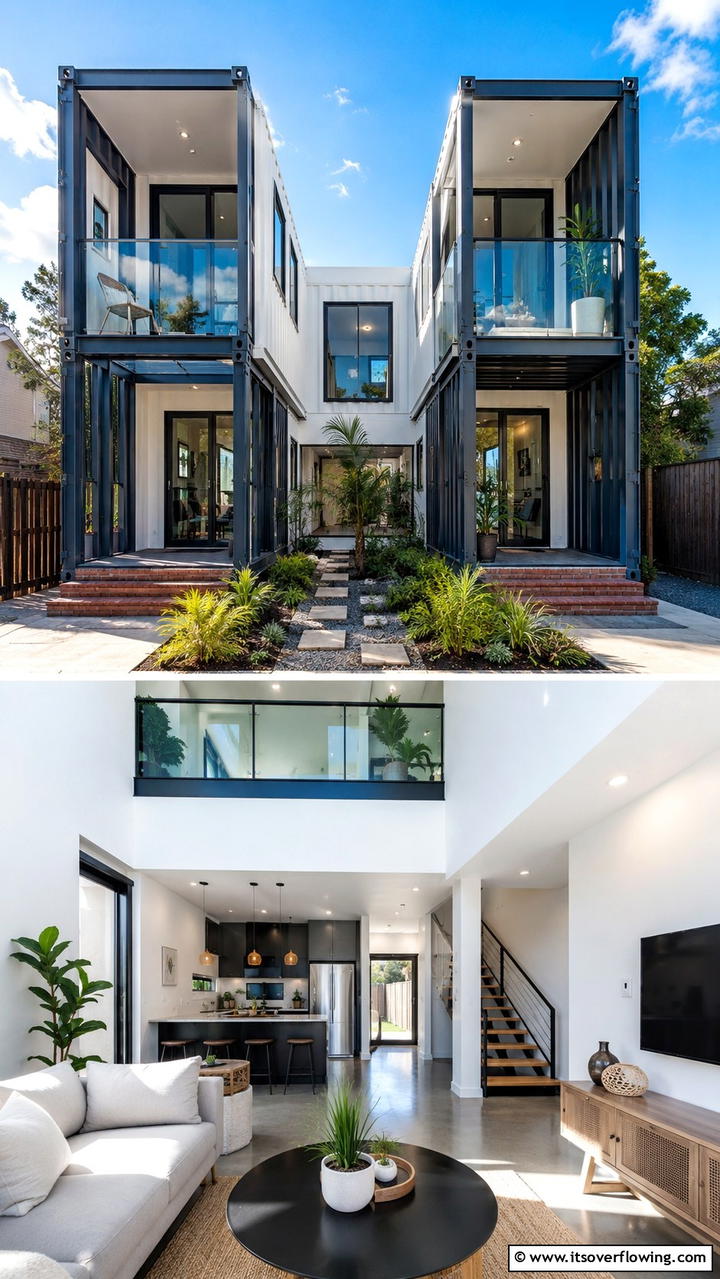 Dual Container Duplex - 30 Container Home Ideas for Sustainable Living