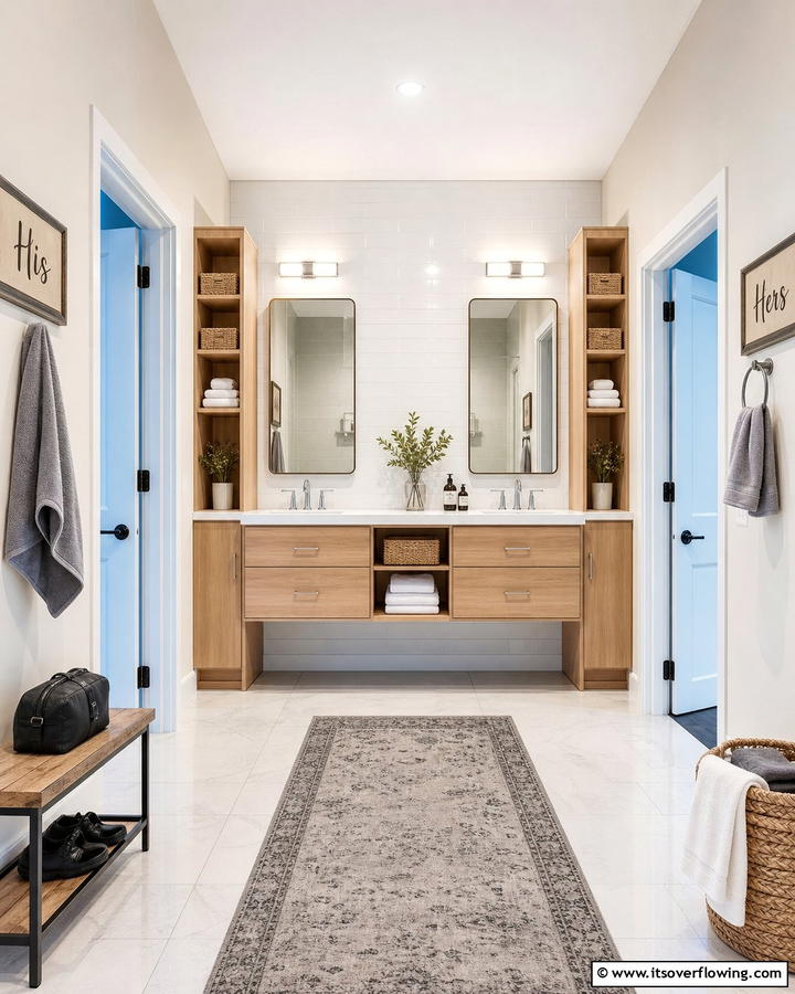 Dual Entry Convenience - 30 Jack and Jill Bathroom Ideas for Shared Spaces