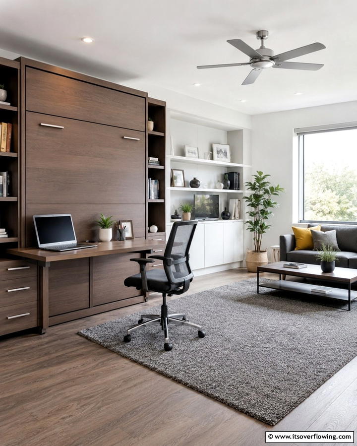 Dual Function Workspace - 30 Home Office Ideas Designed Specifically for Him