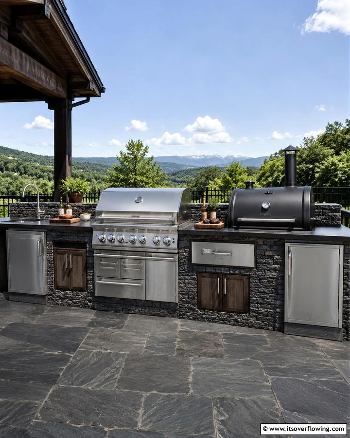 Dual Grill Station for Variety Cooking - 25 Grill Station Ideas for the Ultimate Outdoor Cooking Space