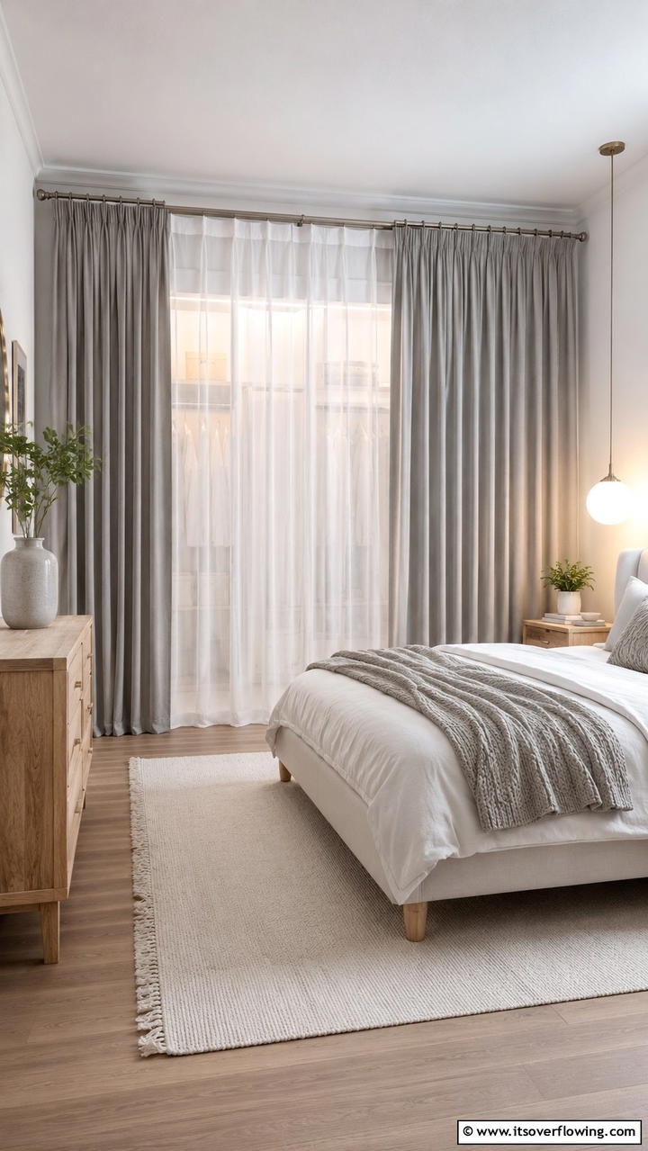 Dual Layer Privacy Solution - 30 Closet Curtain Ideas for Stylish and Practical Storage