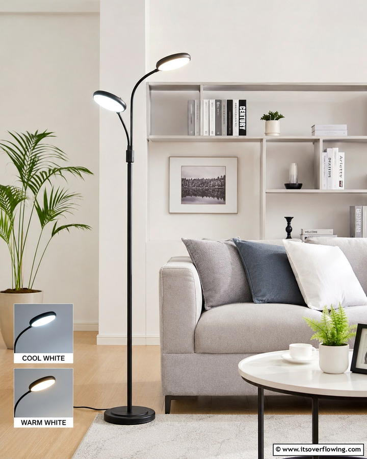 Dual Light Temperature Control Lamp - 30 Living Room Floor Lamp Ideas- Stylish Lighting Solutions