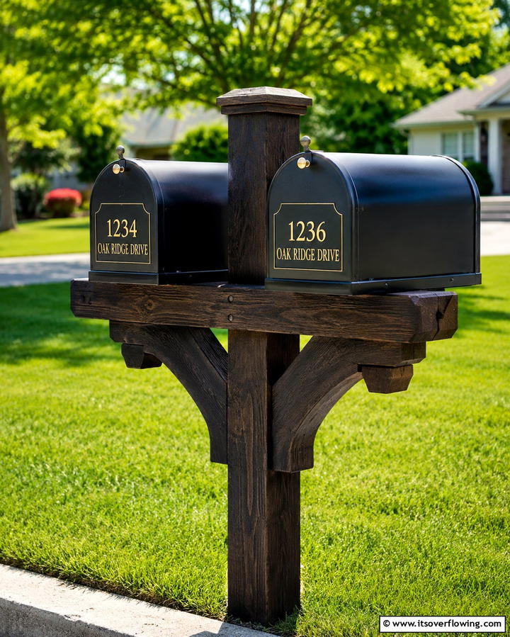 Dual Mailbox Post - 25 Unique Mailbox Post Ideas to Boost Curb Appeal