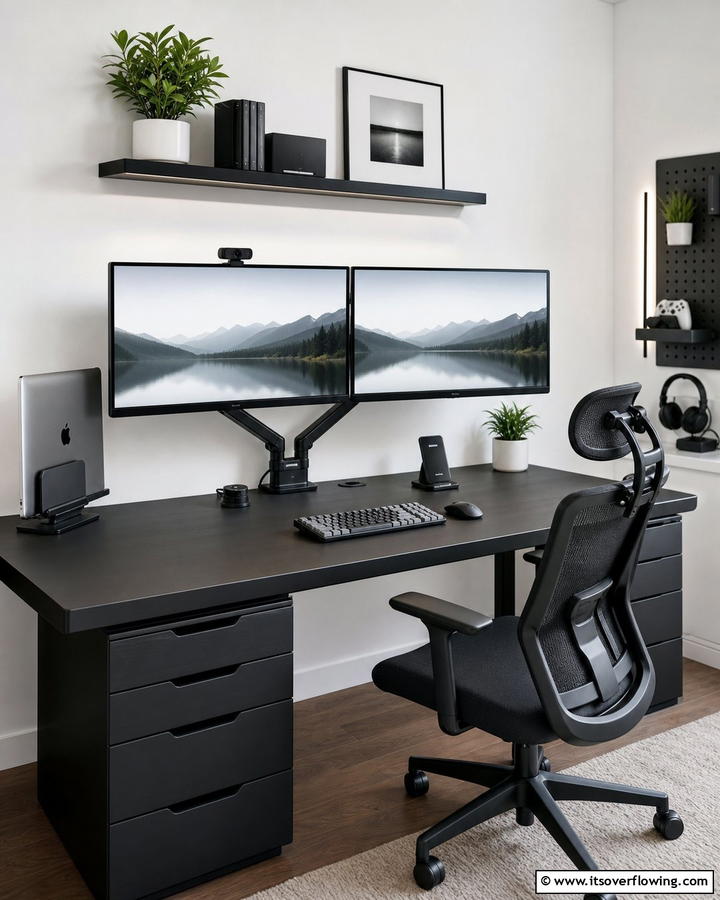 Dual Monitor Efficiency Station - 21 Small Home Office Ideas for Productive Workspaces