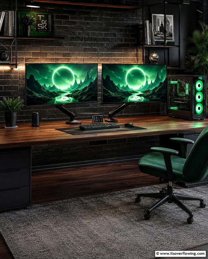 Dual Monitor Setup - 25 Gamer Girl Room Ideas for a Fun and Stylish Space