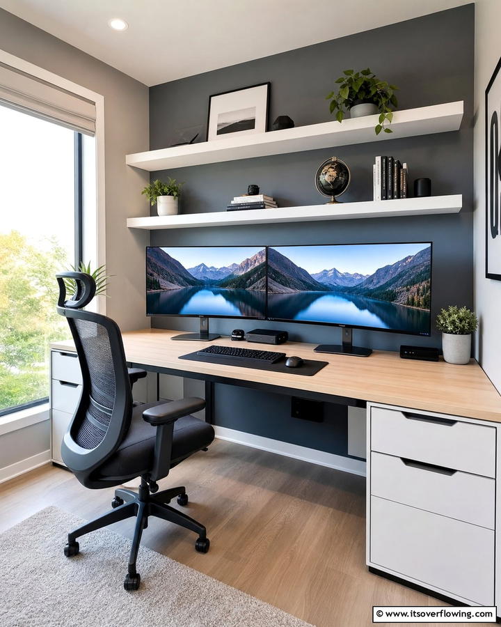Dual Monitor Stations - 21 Modern Home Office Ideas for Productivity & Style