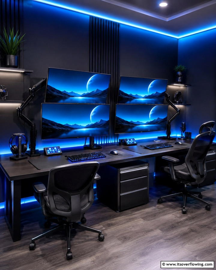 Dual Monitors for Enhanced Productivity - 25 Home Office for Couples Ideas and Designs