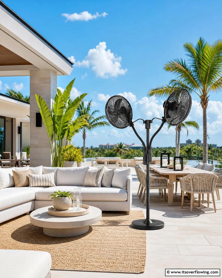Dual Motor Fans for Maximum Airflow - 20 Patio Fan Ideas to Keep Your Outdoor Space Cool