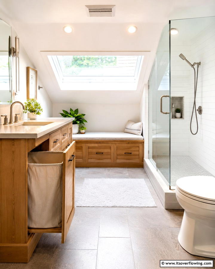Dual Purpose Bathroom Features - 30 Attic Bathroom Ideas for Space-Saving Luxury