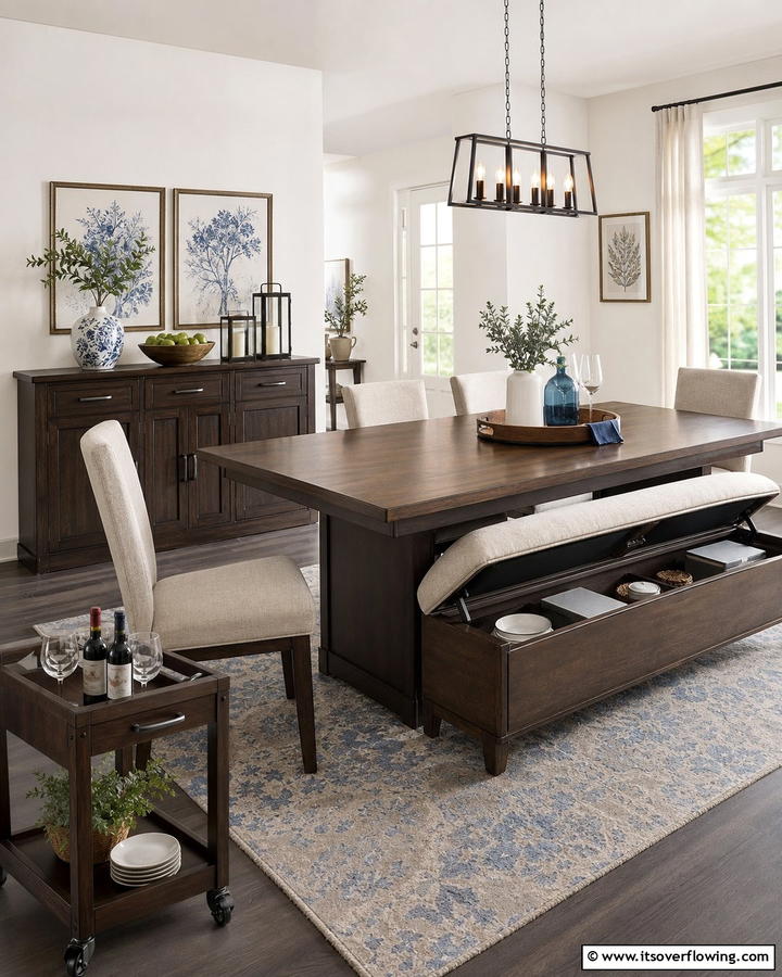 Dual Purpose Furniture Solutions - 30 Transitional Dining Room Ideas Blending Modern and Classic