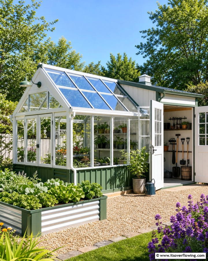 Dual Purpose Garden Structure - 30 Greenhouse and Shed Combo Ideas- Space-Saving Designs