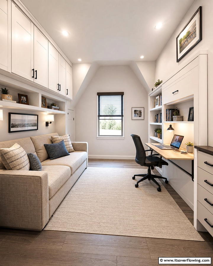 Dual Purpose Loft Office - 20 Loft Office Ideas for a Productive Workspace