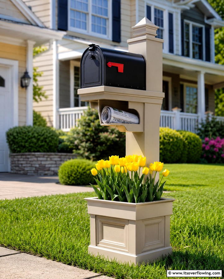 Dual Purpose Mailbox Post - 25 Unique Mailbox Post Ideas to Boost Curb Appeal