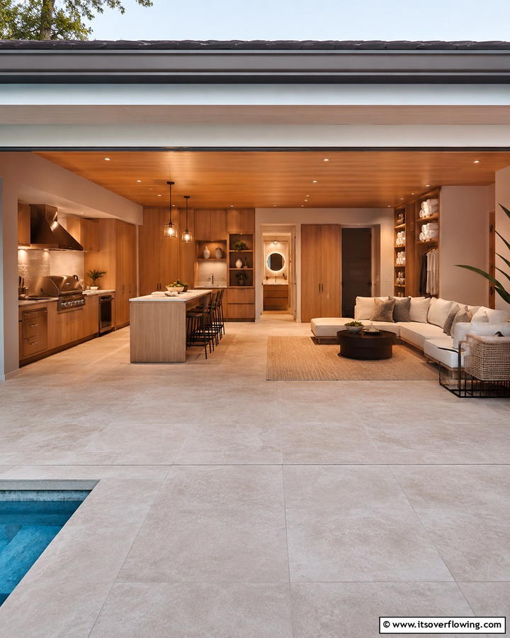 Dual Purpose Pool House Kitchen - 30 Pool House with Outdoor Kitchen Designs for Entertaining