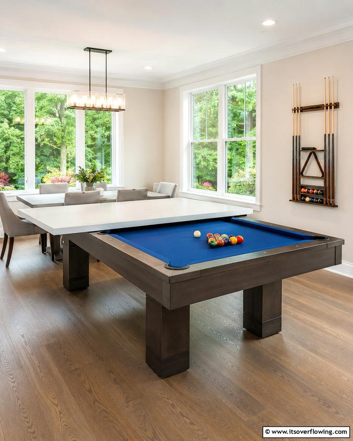 Dual Purpose Pool Table Rooms - 25 Pool Table Room Ideas for the Ultimate Game Room