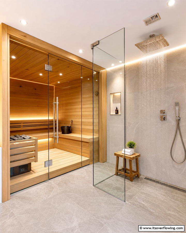 Dual Purpose Sauna and Shower Combo - 20 Sauna Room Design Ideas for a Luxurious Home Spa