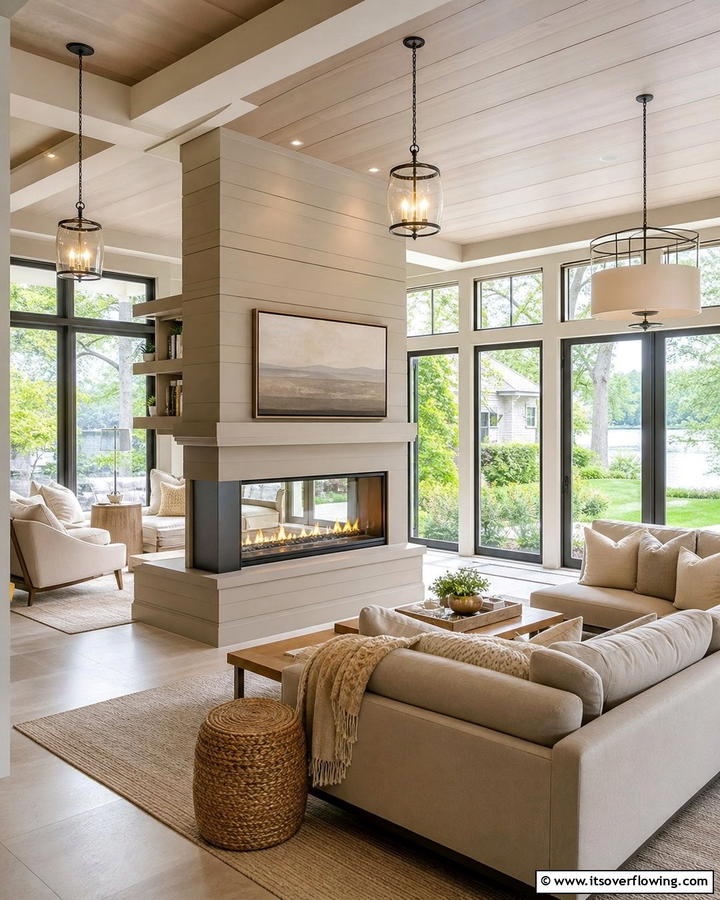 Dual Purpose Sunroom with Versatile Fireplace Setup - 30 Sunroom With Fireplace Ideas for Year-Round Comfort