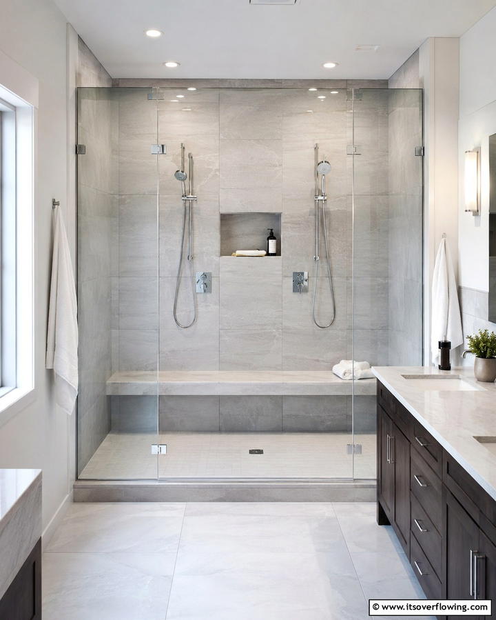 Dual Shower Curtains - 25 Double Shower Ideas for a Luxurious Bathroom