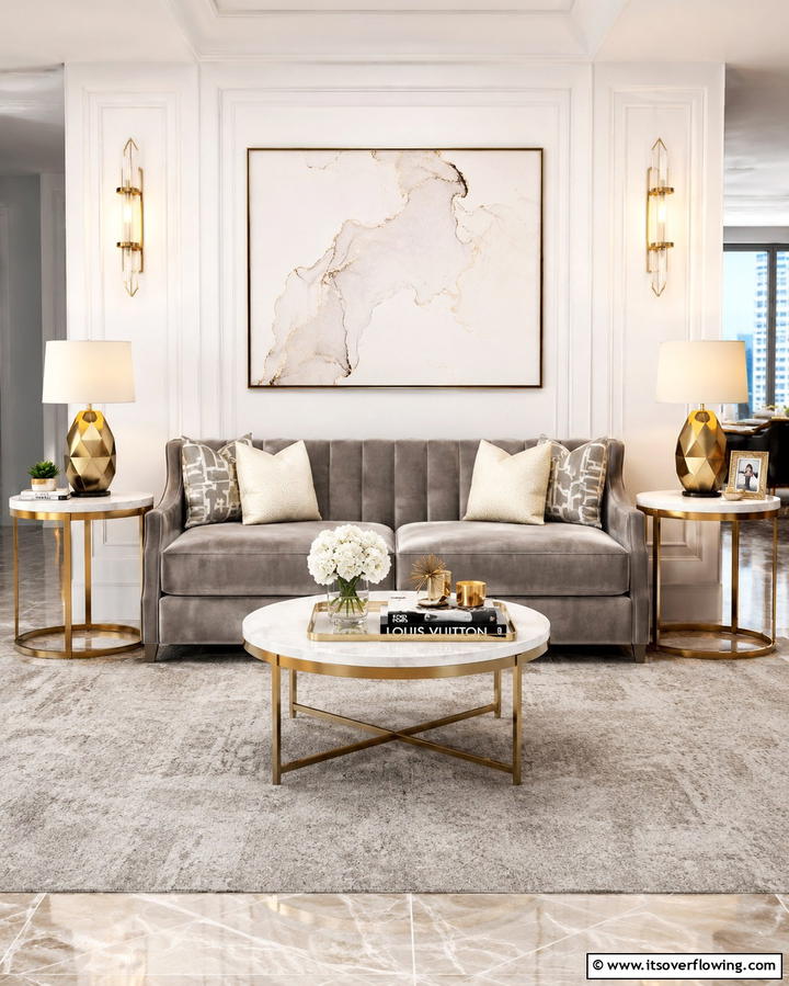 Dual Side Tables - 20 Symmetrical Living Room Ideas for Balanced Spaces