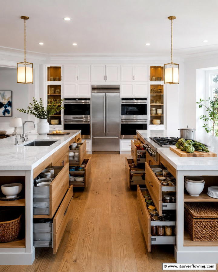 Dual Sink Convenience - 25 Double Island Kitchen Ideas for Spacious Cooking