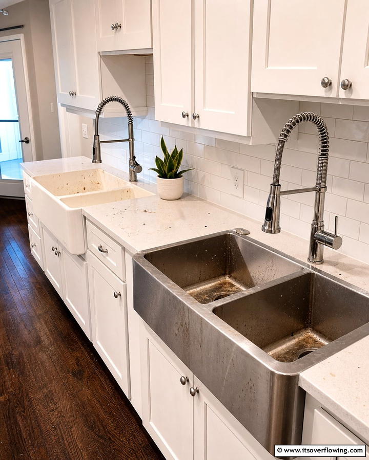 Dual Sink Setup - 25 Practical Dirty Kitchen Ideas for Efficient Cooking Spaces