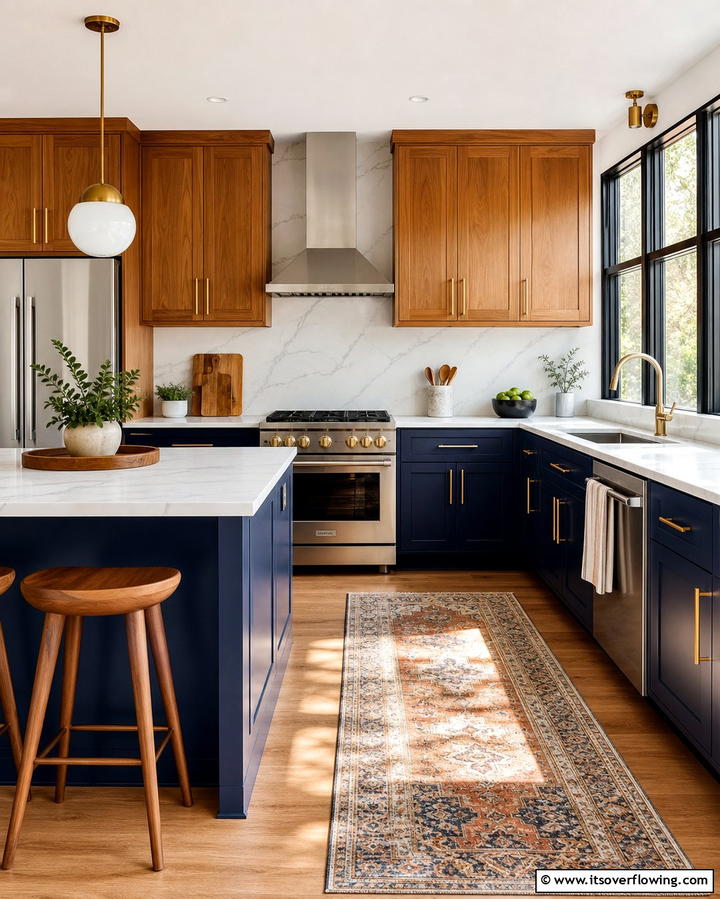 Dual Tone Cabinets - 25 Mid-century Modern Kitchen Ideas for a Retro and Functional Space