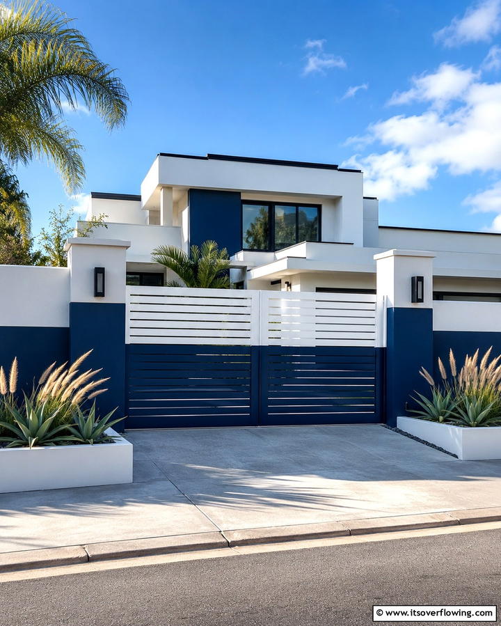 Dual Tone Color Gate - 30 Inviting Front Gate Designs for Home Entrances
