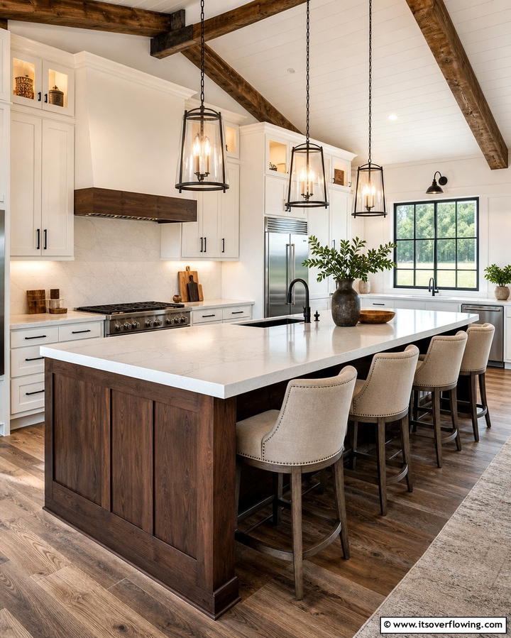 Dual Tone Kitchen Islands - 25 Barndominium Kitchen Ideas for a Rustic and Modern Space