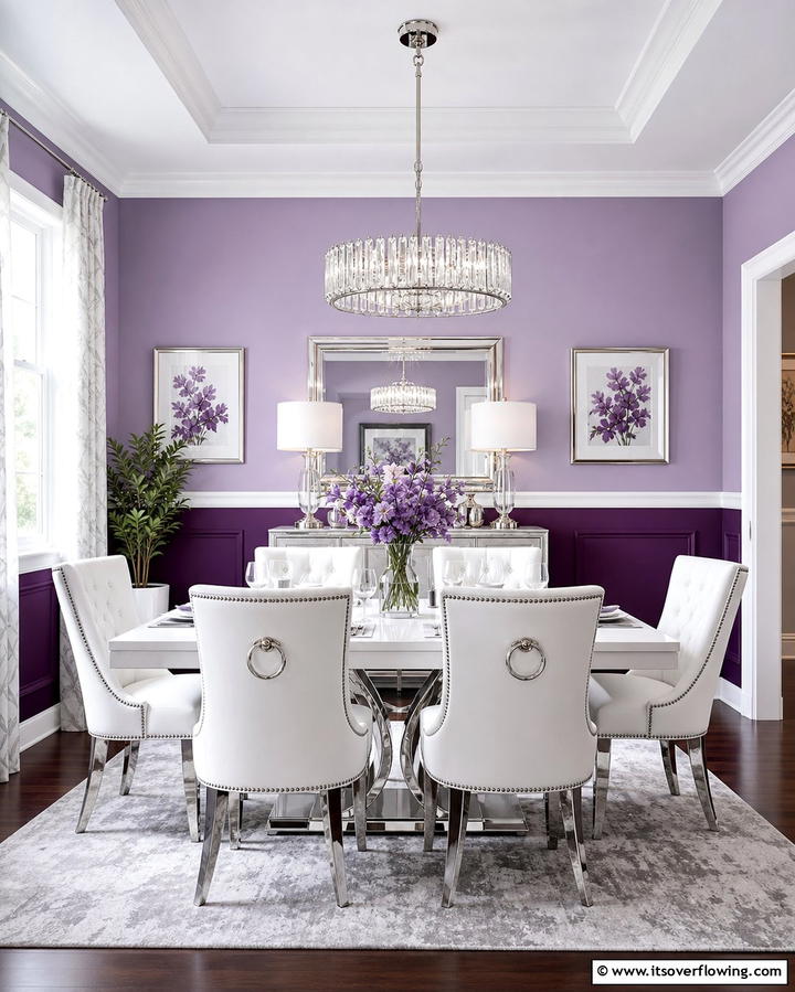 Dual Tone Purple Palette - 25 Purple Dining Room Ideas for a Luxurious Ambiance
