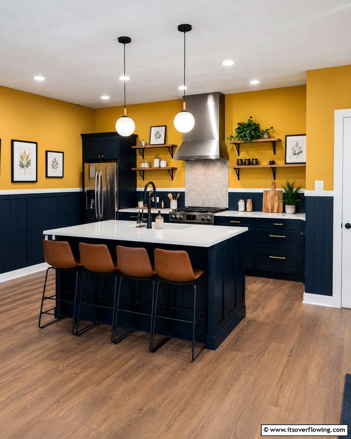 Dual Toned Walls - 25 Maximalist Kitchen Decor Ideas for Bold Spaces