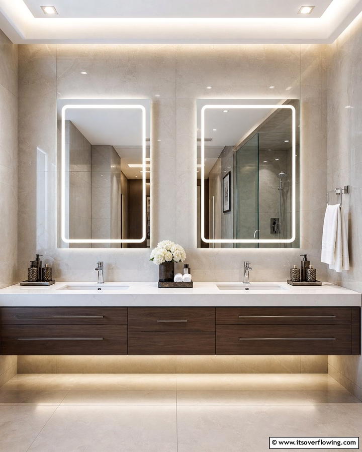 Dual Vanity Reflective Duo - 21 Stunning Bathroom Mirror Ideas to Enhance Your Vanity Area