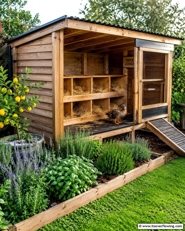 Duck House with Nesting Boxes - 25 Duck House Ideas for Your Backyard