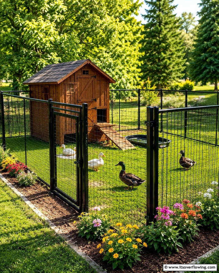 Duck House with Predator Proof Fencing - 25 Duck House Ideas for Your Backyard