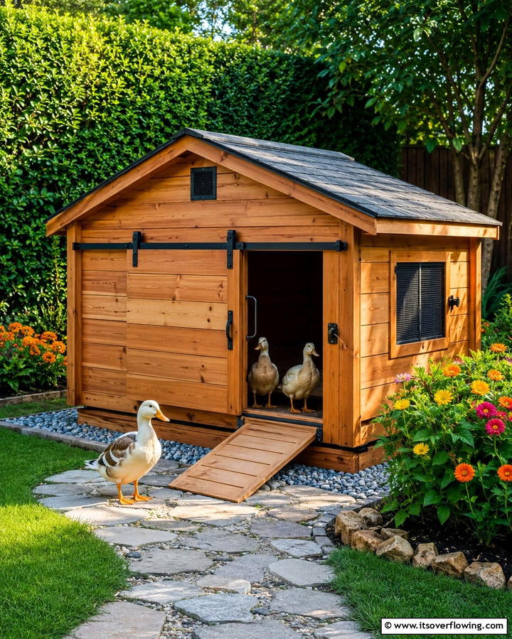Duck House with Sliding Doors - 25 Duck House Ideas for Your Backyard