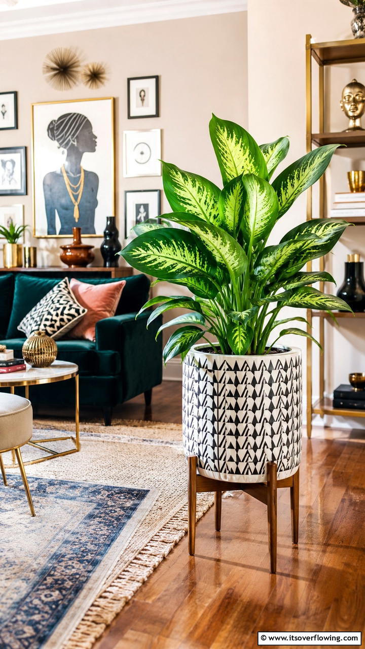 Dumb Cane Bold Striking Leaves - 30 Low-Light Indoor Plants That Don’t Need Sun to Thrive