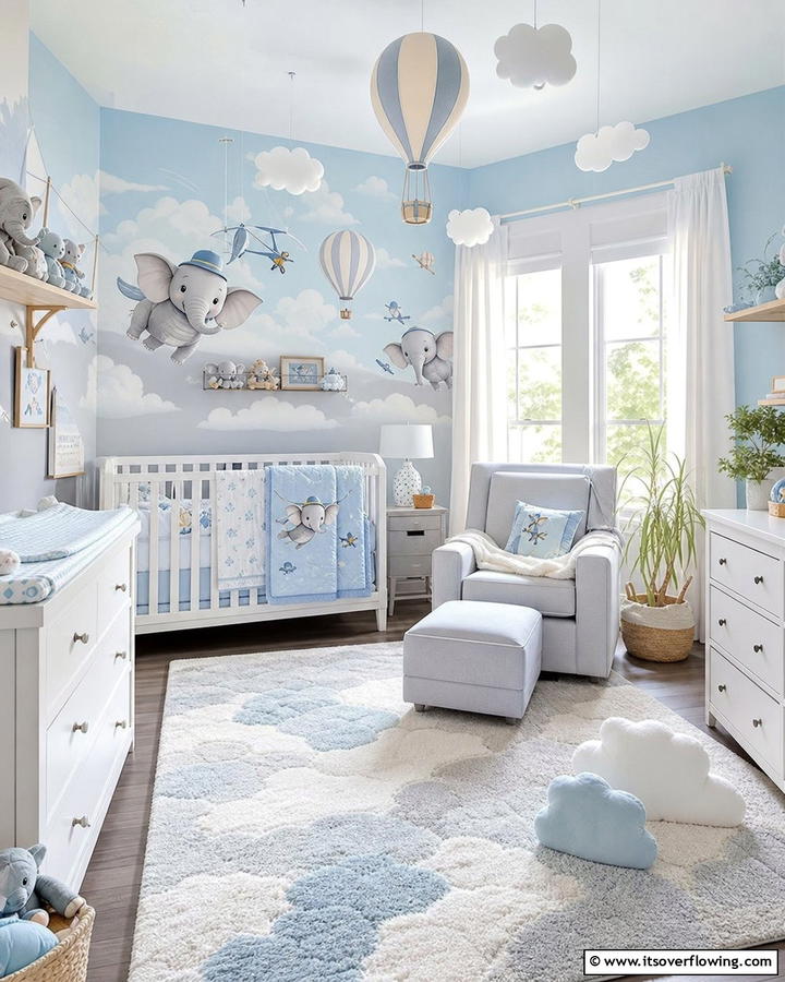 Dumbo Soaring Nursery - 30 Disney Nursery Ideas for Magical Baby Rooms