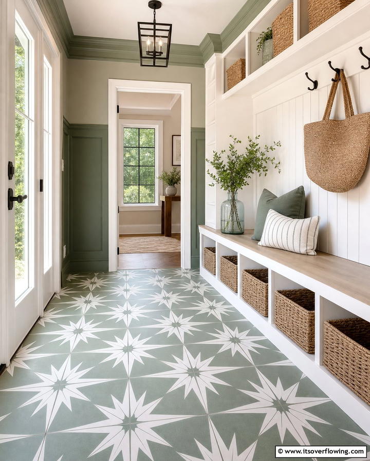 Durable Cement Tiles - 25 Mudroom Tile Floor Ideas- Durable & Stylish Designs