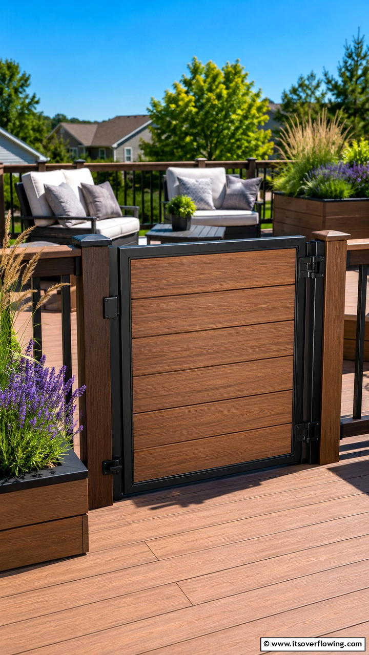 Durable Composite Blend - 30 Deck Gate Ideas for Safety and Outdoor Style