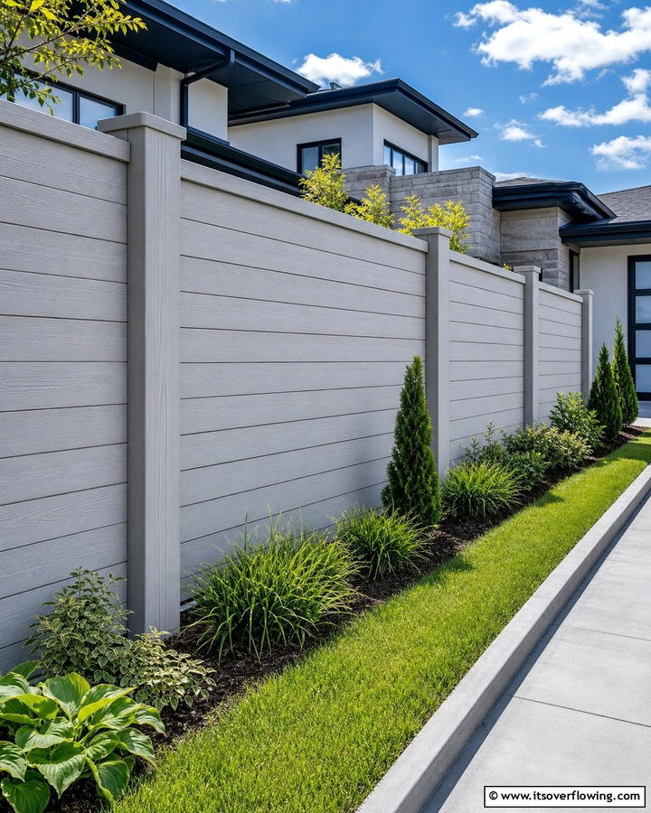 Durable Composite Material Fence - 21 Front Yard Fence Ideas to Enhance Privacy and Style