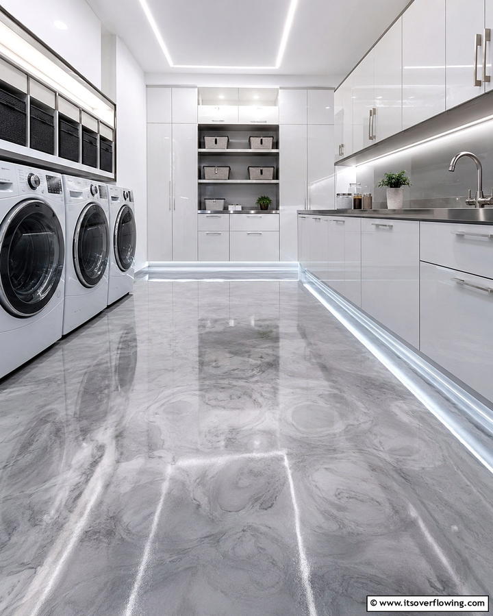 Durable Epoxy Coating for Concrete Floors - 25 Laundry Room Floor Ideas for a Functional Space