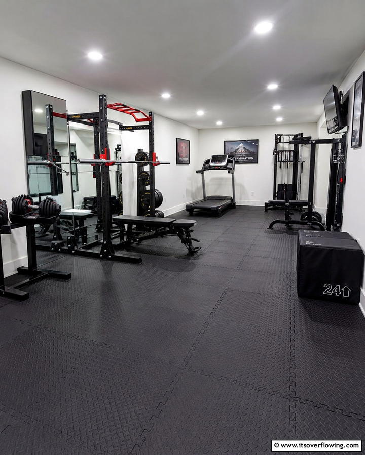 Durable Flooring Options - 25 Basement Gym Ideas for Your Home Workout Space