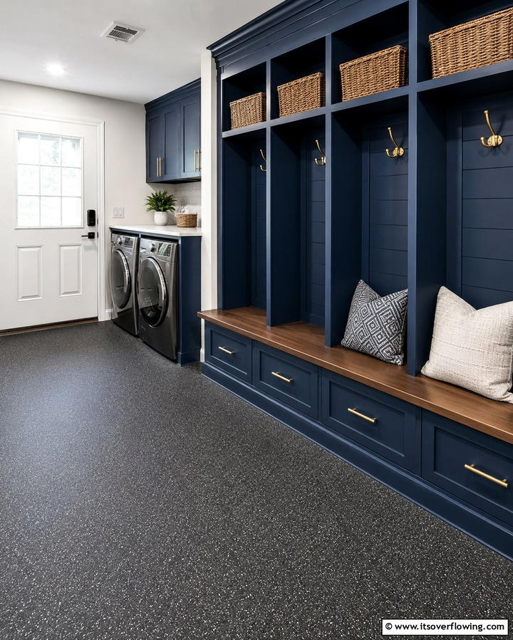 Durable Rubber Flooring for High Traffic Areas - 25 Laundry Room Floor Ideas for a Functional Space