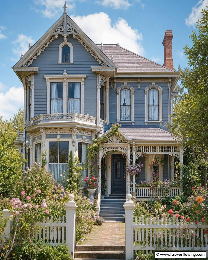 Dusty Blue Nostalgia - 20 Stunning Blue Victorian House Colors for Your Home