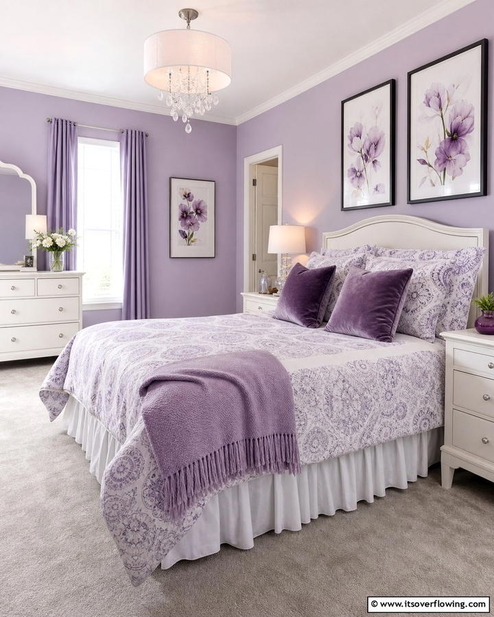 Dusty Lavender Guest Room - 25 Monochromatic Color Schemes for Rooms
