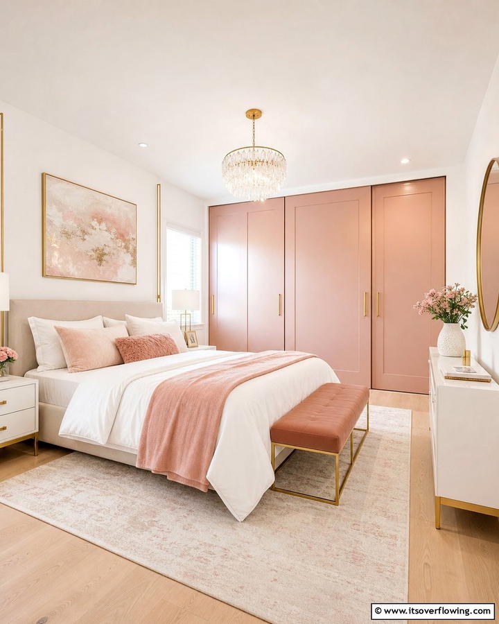 Dusty Rose Closet Doors - 20 Dusty Rose Bedroom Ideas for a Soft and Romantic Look
