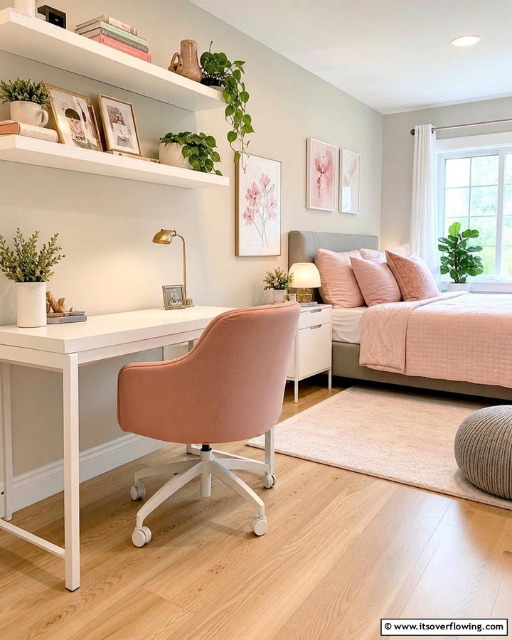 Dusty Rose Desk Chair - 20 Dusty Rose Bedroom Ideas for a Soft and Romantic Look